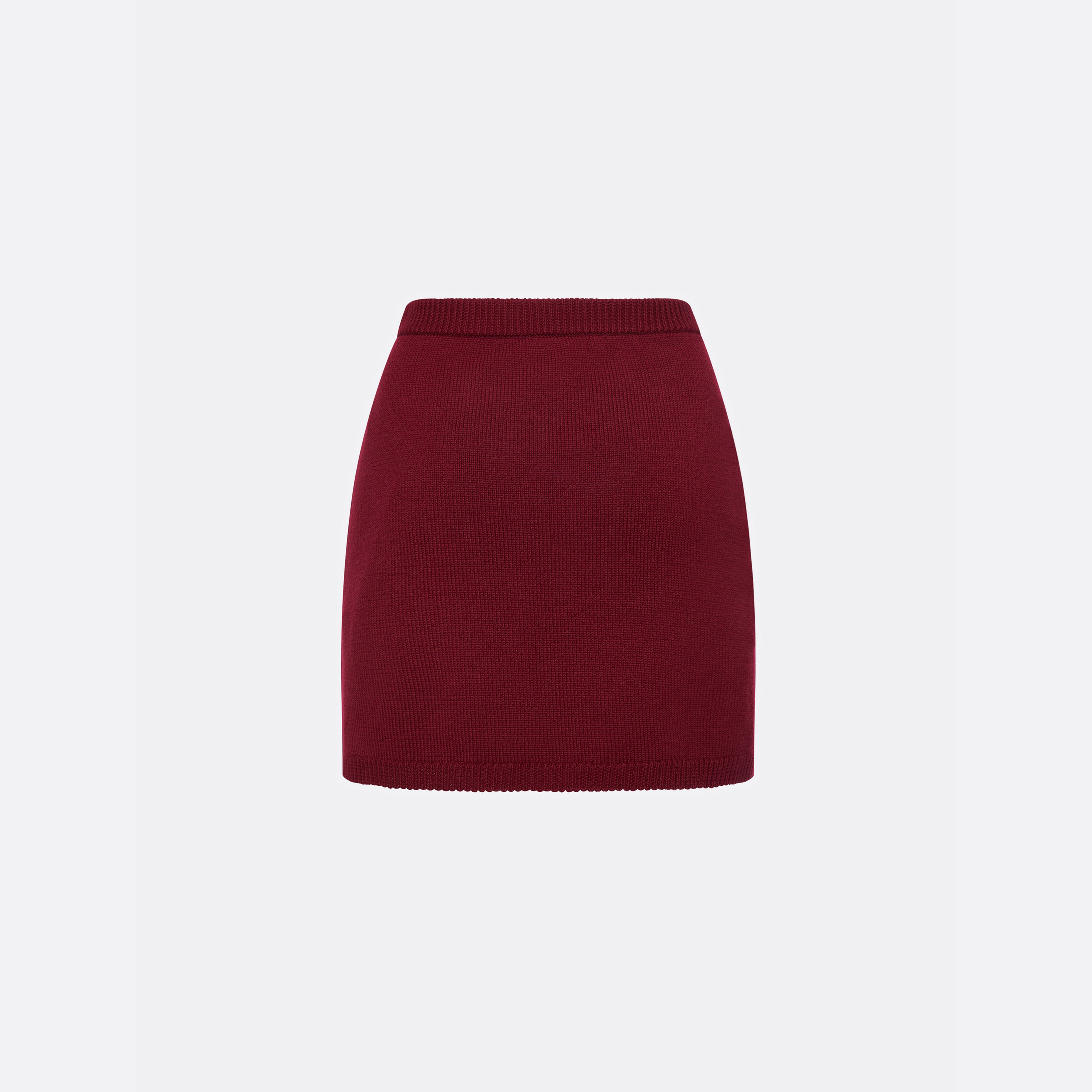 Alessandra Rich Skirts mini jupe laine bordeaux dentelle 38