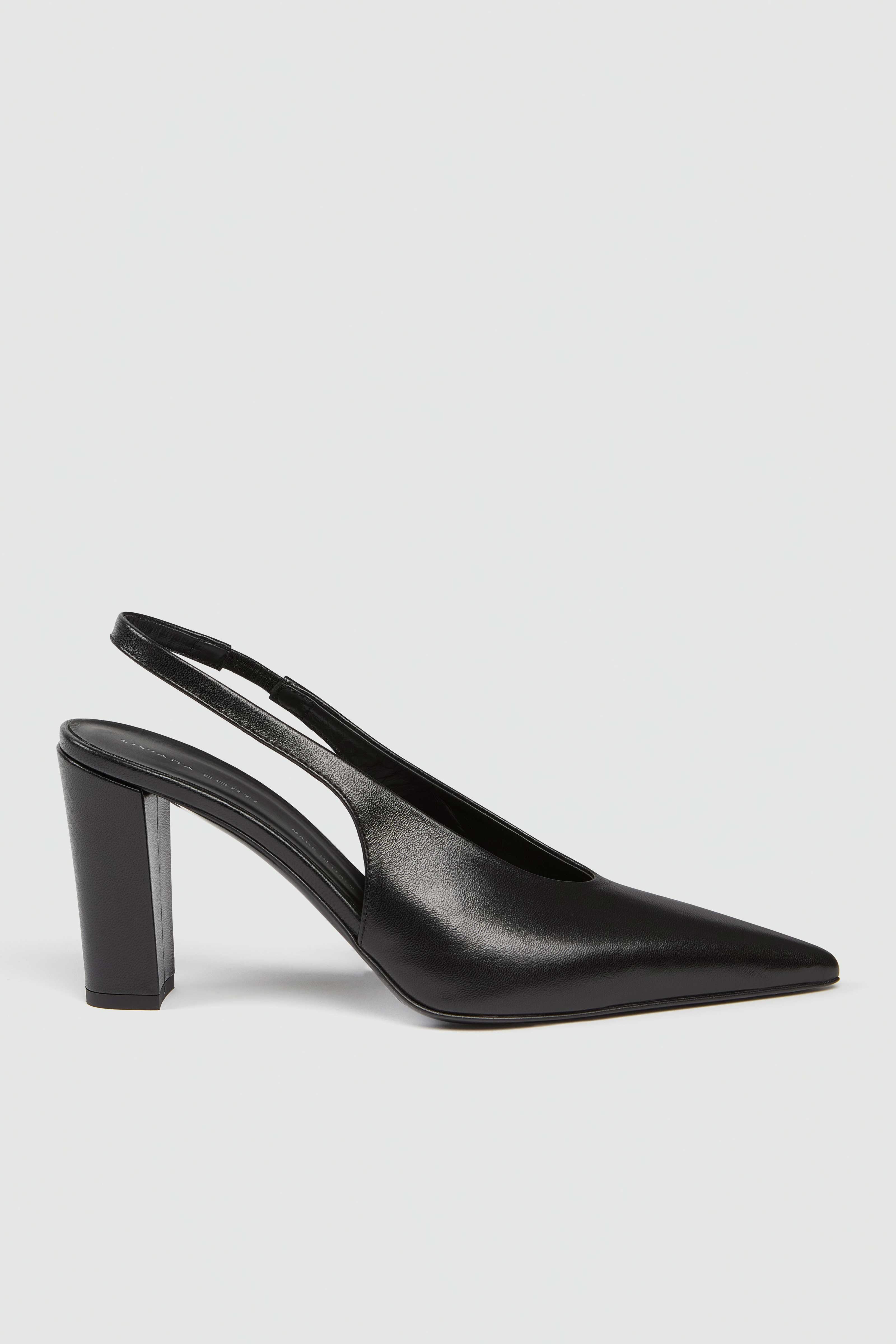 Liviana Conti Carla slingback cuir noir 38 talon 8cm