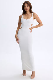 Oh Polly Dresses Robe Maxi Sena Blanche Modal Découpes