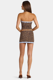 Oh Polly Waverly mini jupe léopard modal taille basse