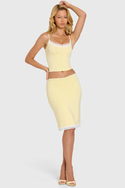 Oh Polly Skirts Jupe Midi Lenea Beurre Modal Dentelle