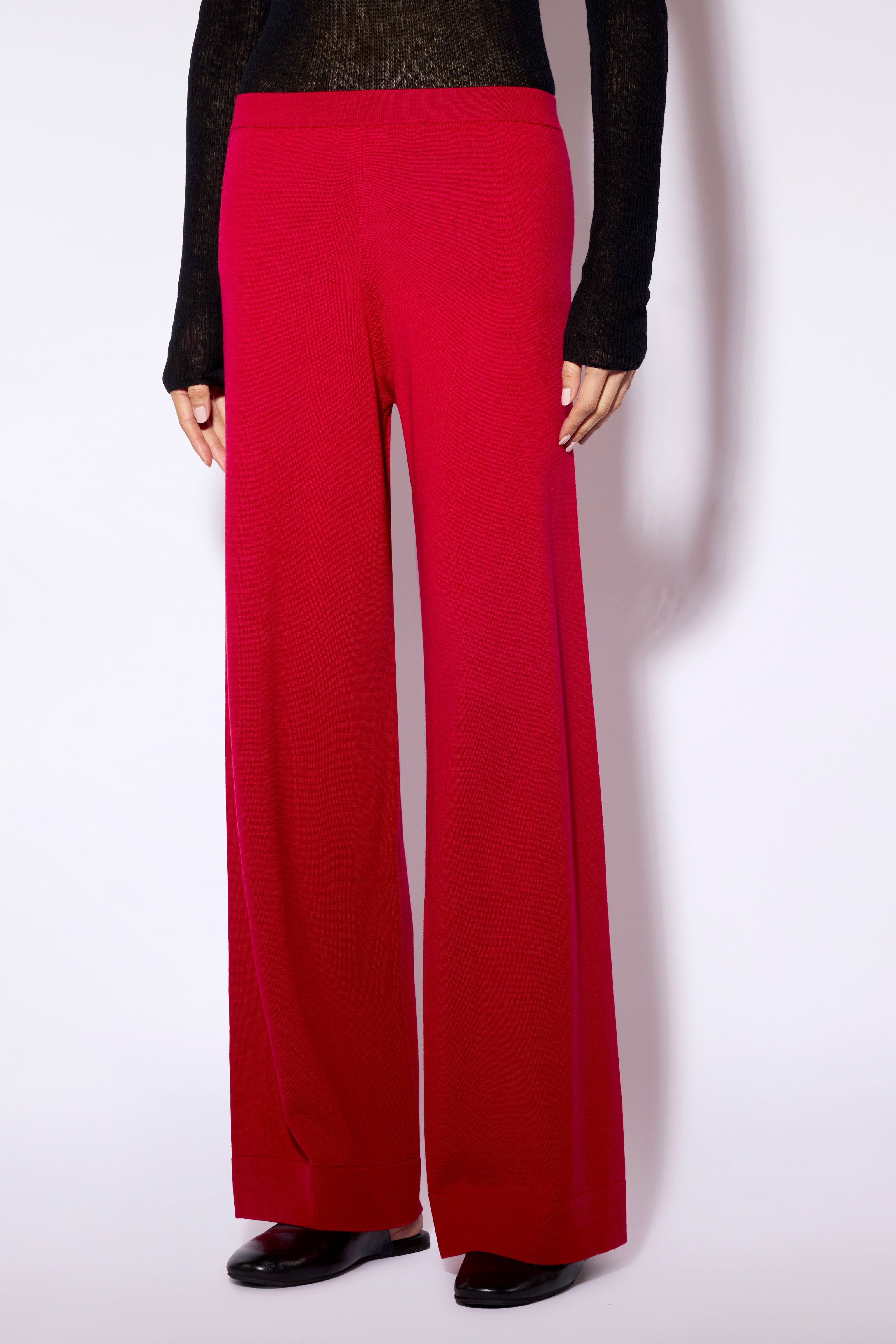 Liviana Conti Alan pantalon palazzo noir laine mérinos