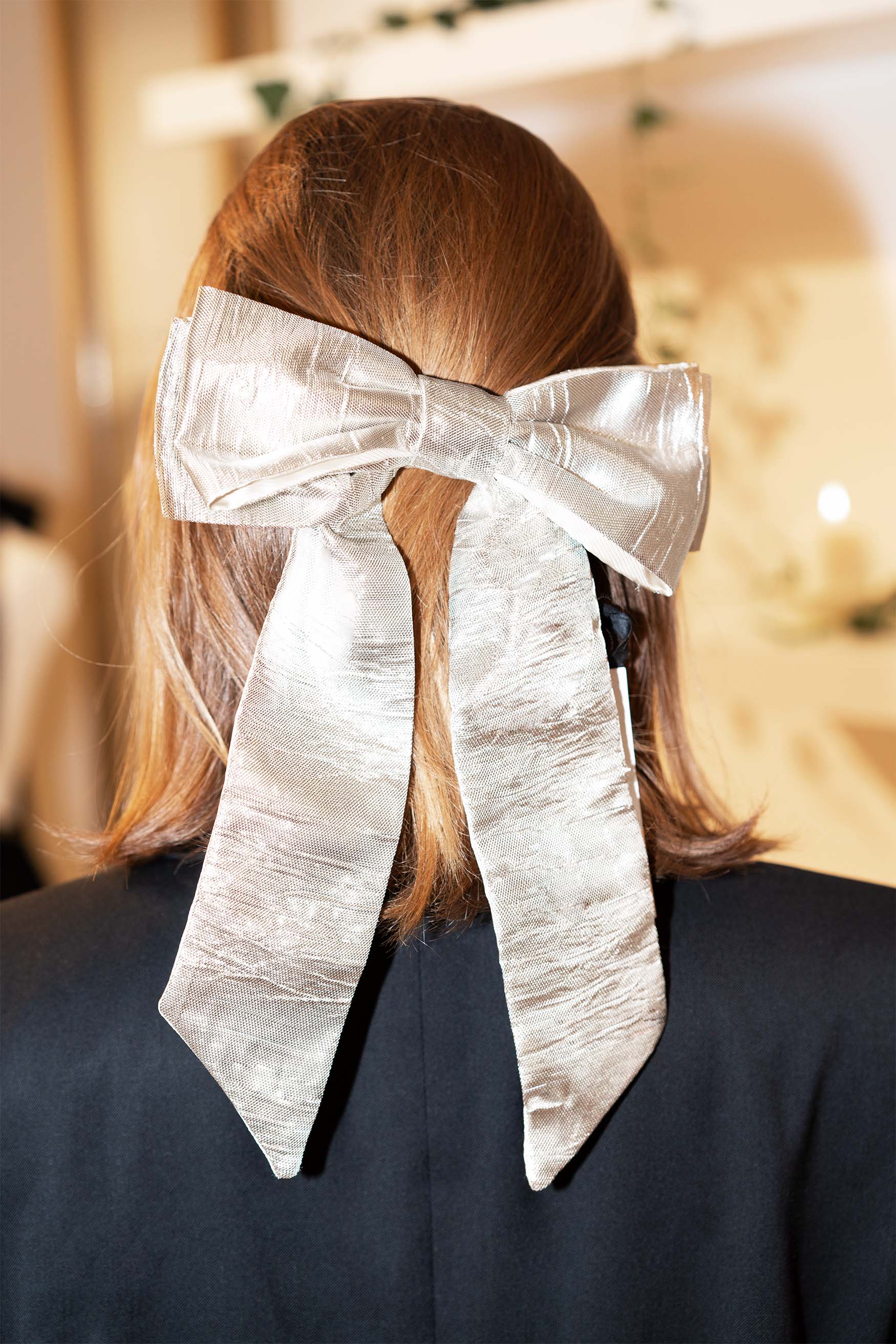The Ethiquette Accessoires Moon Bow barrette nœud tweed