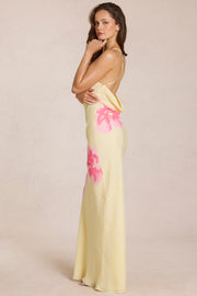 Oh Polly Dresses Fioren robe chiffon jaune floral