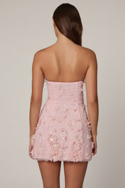 Oh Polly Embellished Edita robe mini rose sequins fleurs