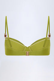Oh Polly Bruny Haut Bikini Olive Armaturé Balconnet