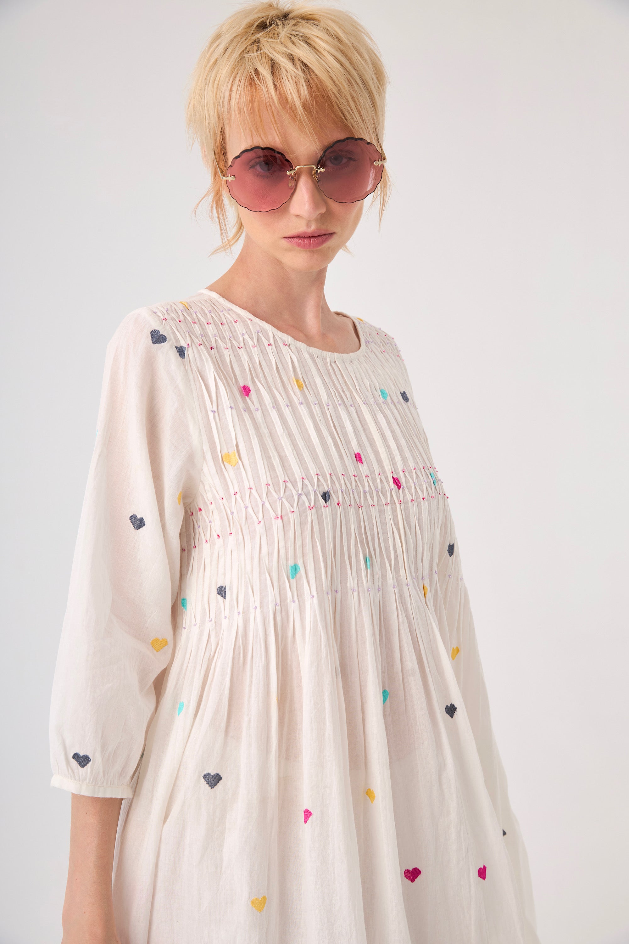 Chicosoleil Karlita robe longue off white coton