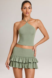 Oh Polly Aviora Top licou modal vert sauge moulant