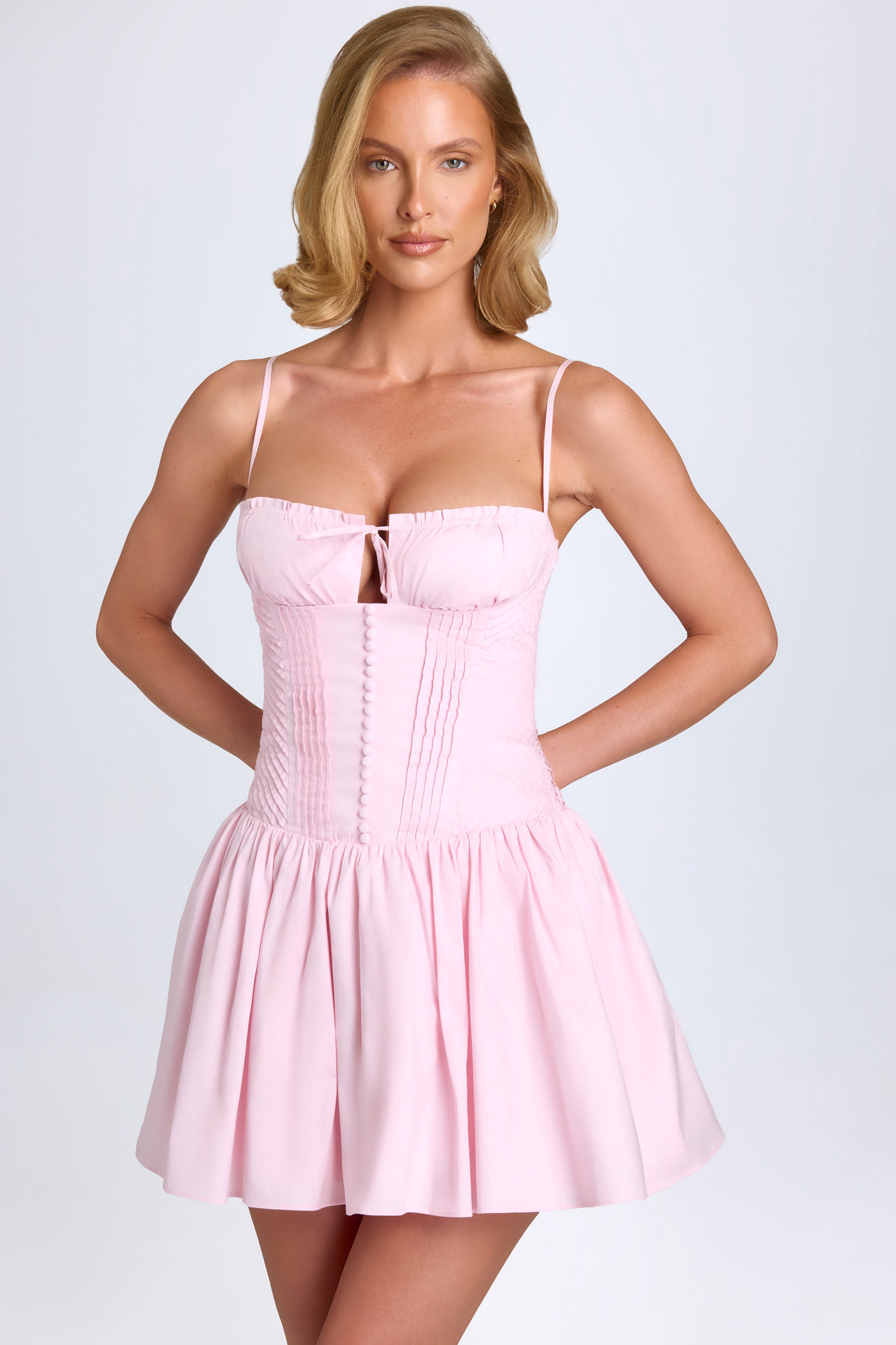 Oh Polly Dorothea 10391 robe blush mini coton