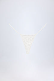 Oh Polly Swim bas bikini blanc broderie à lacets
