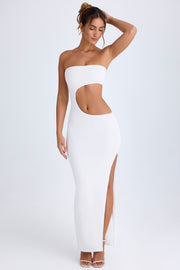 Oh Polly Kaikoa robe bustier maxi blanche à découpes