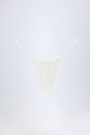 Oh Polly Swim bas bikini blanc broderie à lacets
