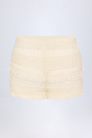 Oh Polly Orla short volants ivoire mini taille mi-haute