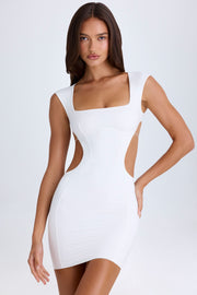 Oh Polly Addison 10431 robe mini blanche dos nu bodycon