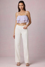 Oh Polly Lacie caraco cropped lilas à volants