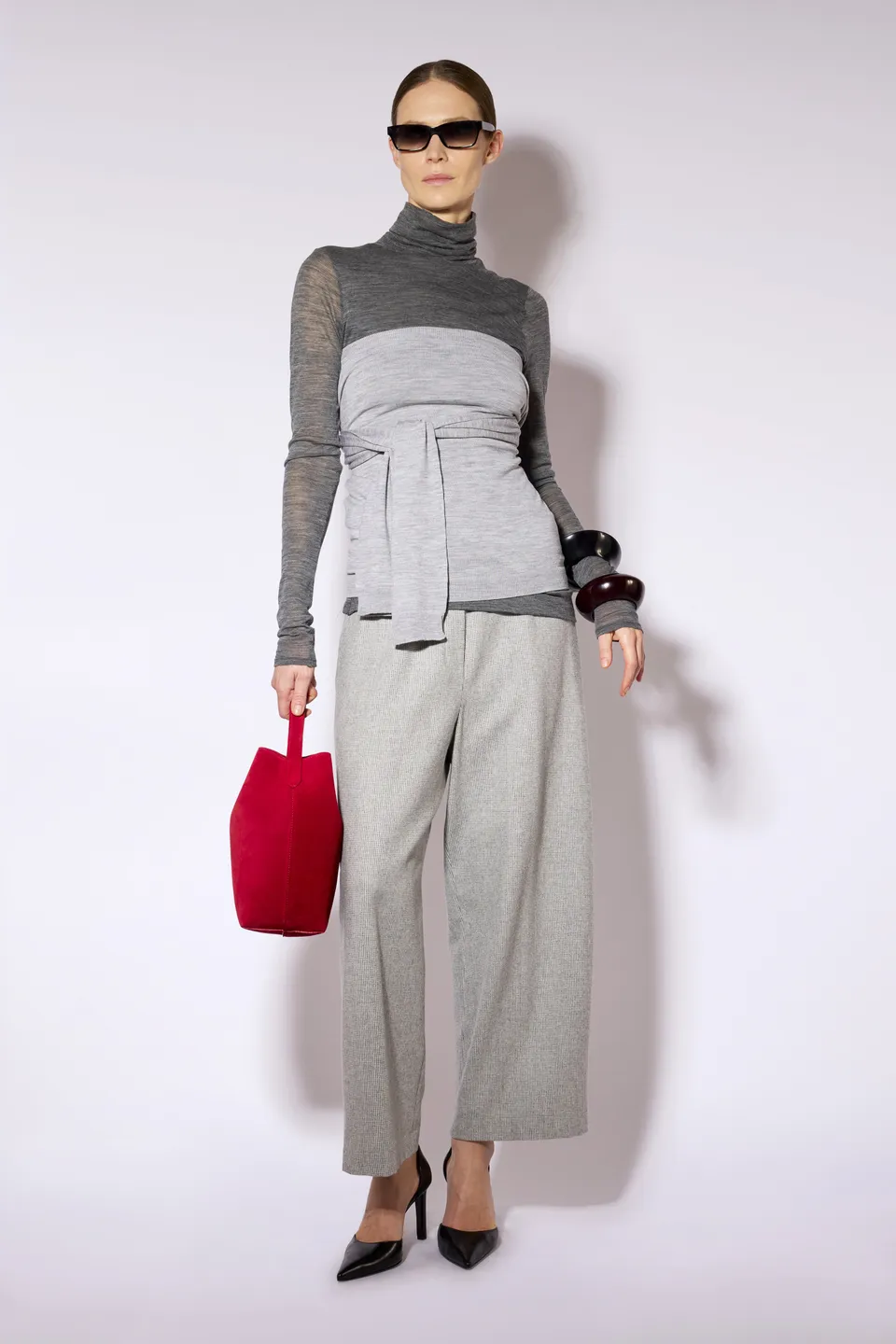 Liviana Conti Alfred pantalon cropped cachemire gris