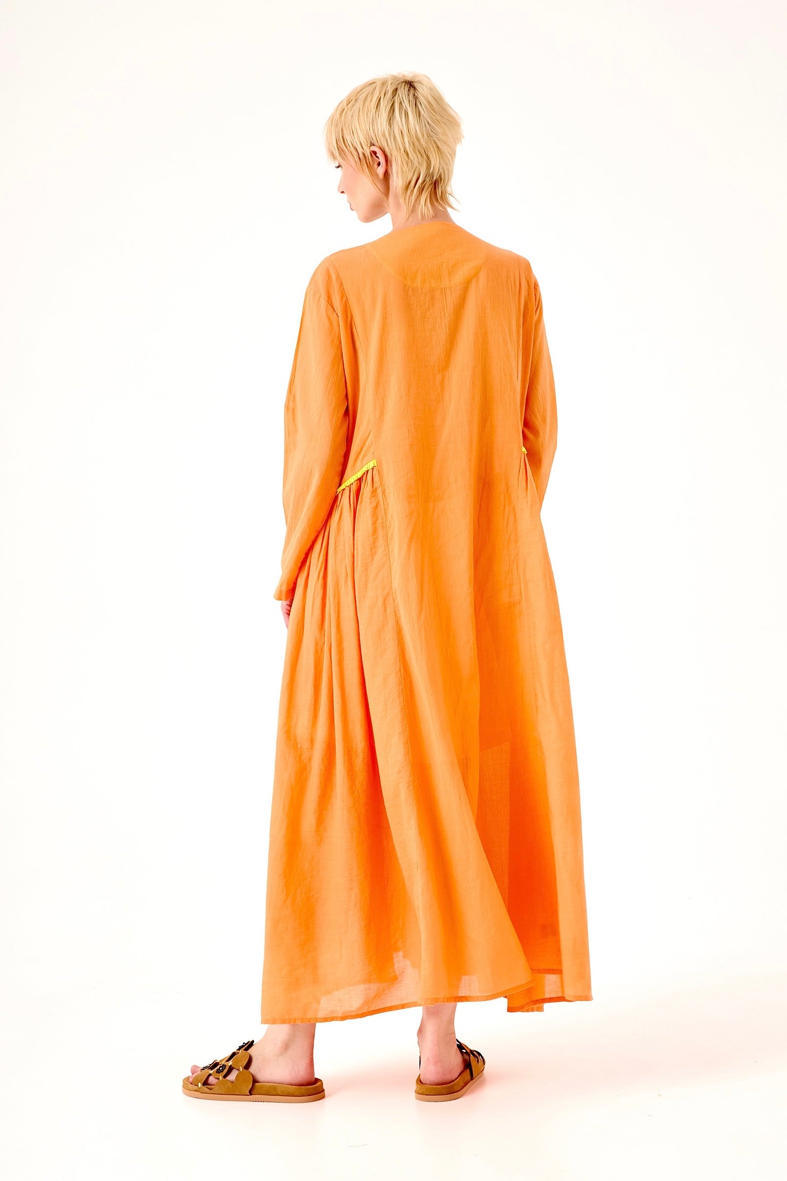 CHICOSOLEIL Zazie robe longue orange voile coton