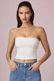 Oh Polly Tops Hania Caraco Blanc broderie anglaise
