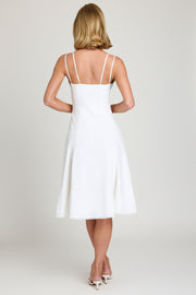 Oh Polly Mallory robe midi blanche à nœuds coton