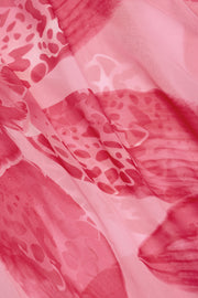 Oh Polly Taveuni robe maxi rose orchidée col drapé