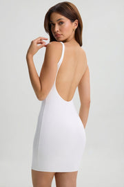 Oh Polly Evie robe mini moulante blanche dos nu