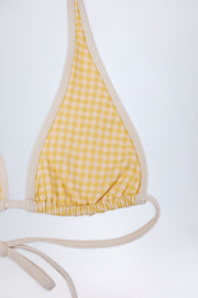 Oh Polly Morella haut bikini licou vichy jaune