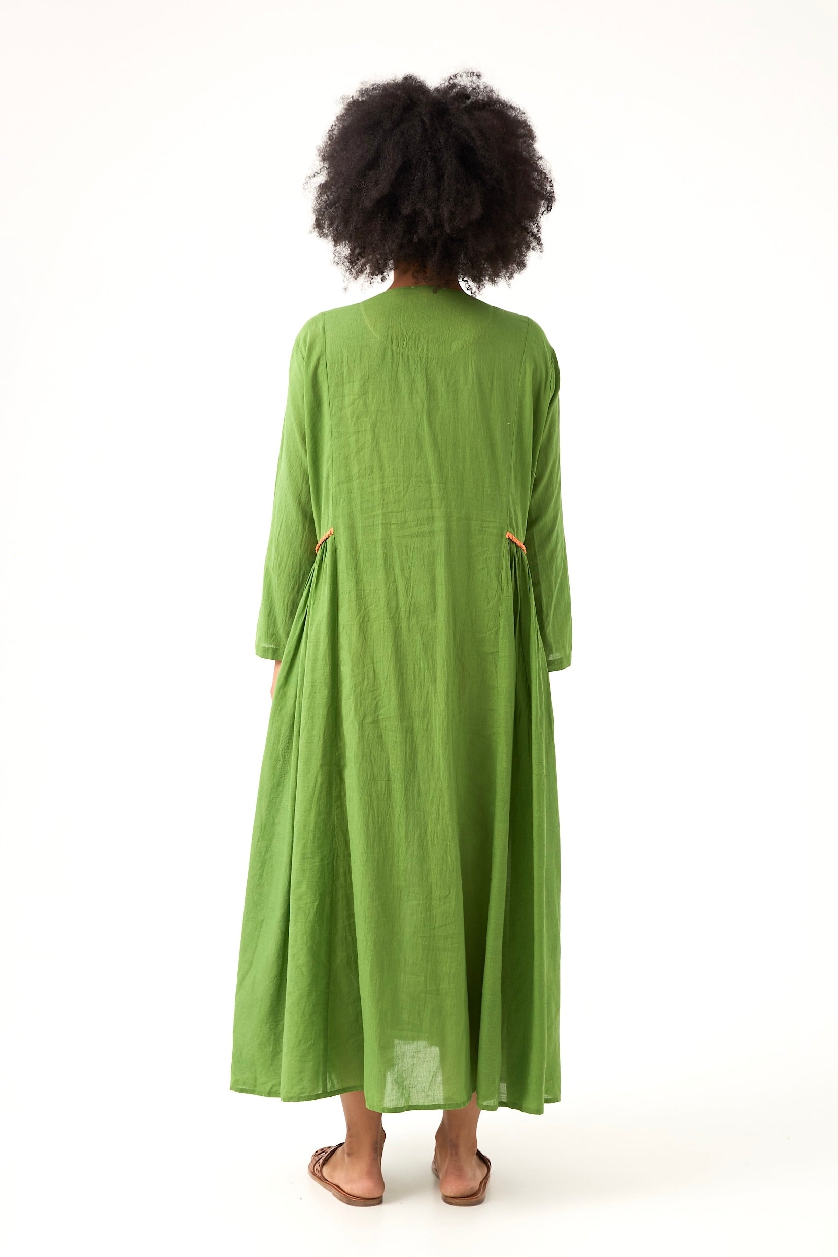 Chicosoleil Robes Zazie robe longue vert voile coton