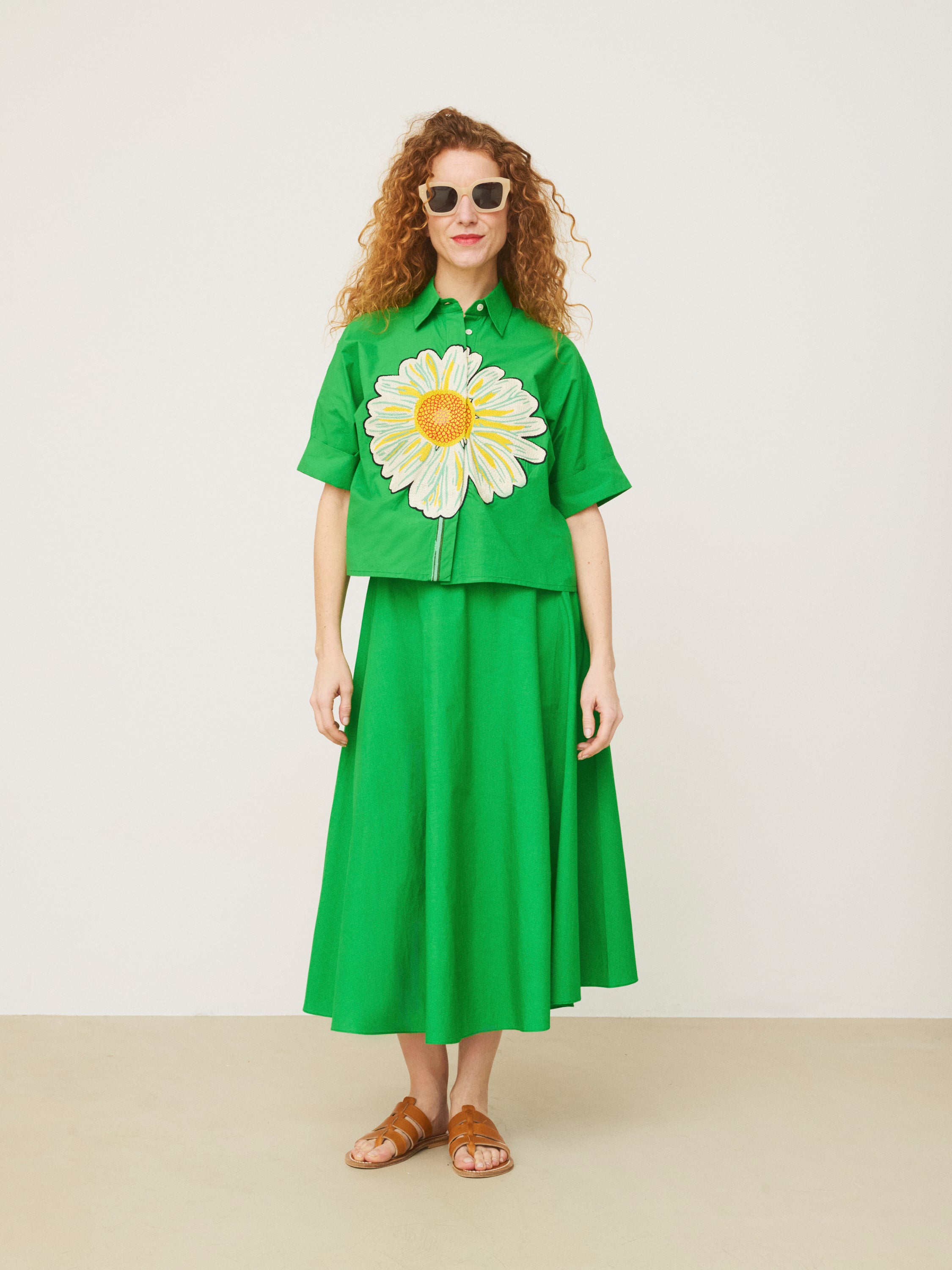 Mii Alba Marguerite chemise femme brodée coton