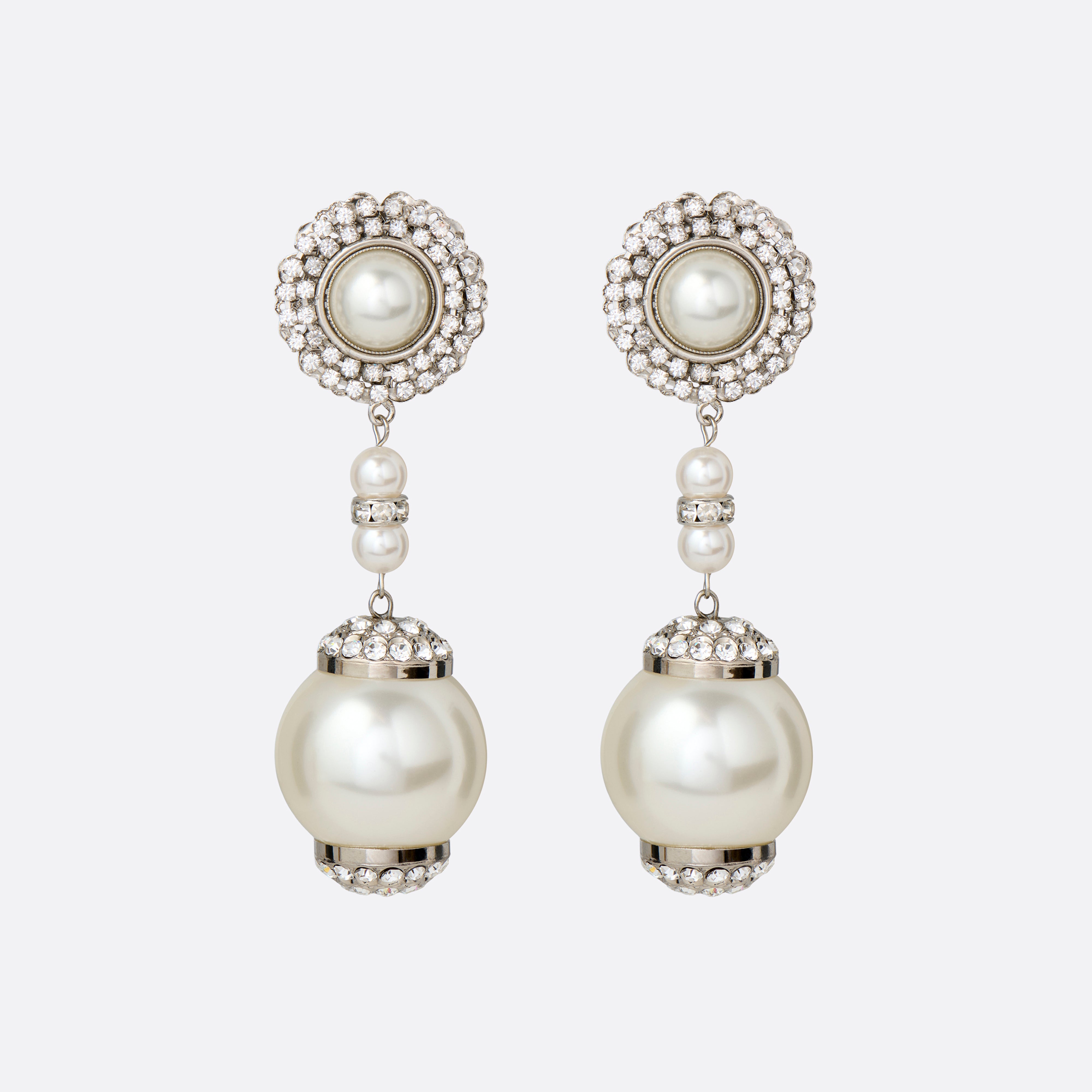 Alessandra Rich Jewellery boucles d'oreilles perle cristal argenté