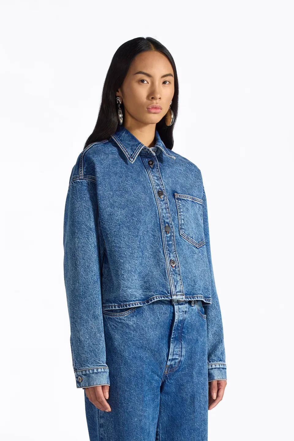 Liviana Conti Cameron veste chemise denim bleu XS-XL