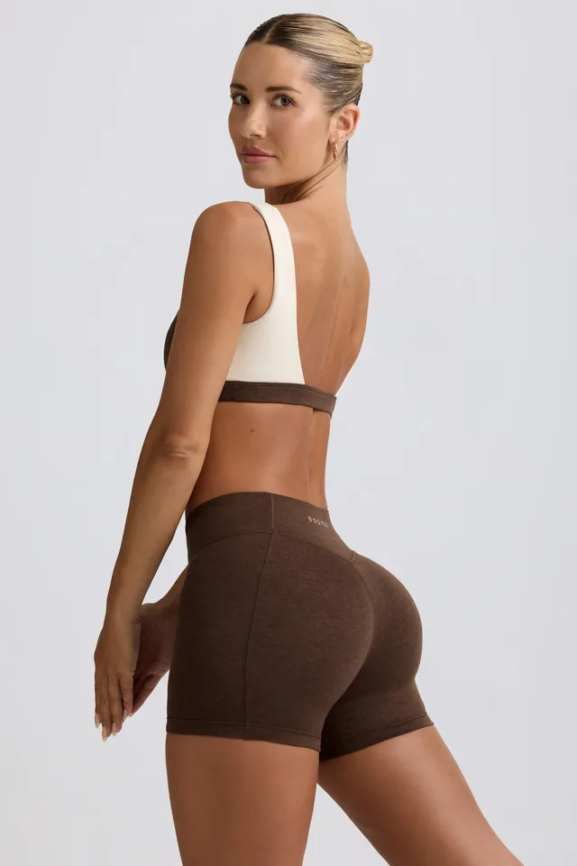 Oh Polly Bo+Tee mini short Pecan Marl froncé