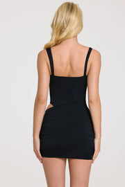 Oh Polly Raia robe mini col carré noire