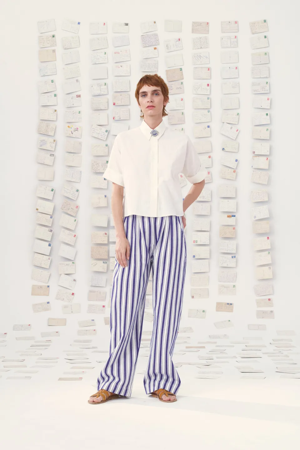Mii en carte postale Miti Les Cyclades pantalon denim rayé