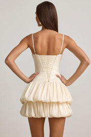 Oh Polly Clarice 12015 mini robe satin ivoire corset