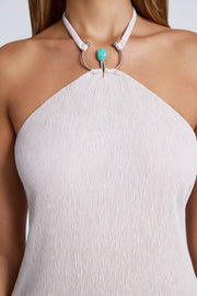 Oh Polly Evalina robe mini gris dos nu licou