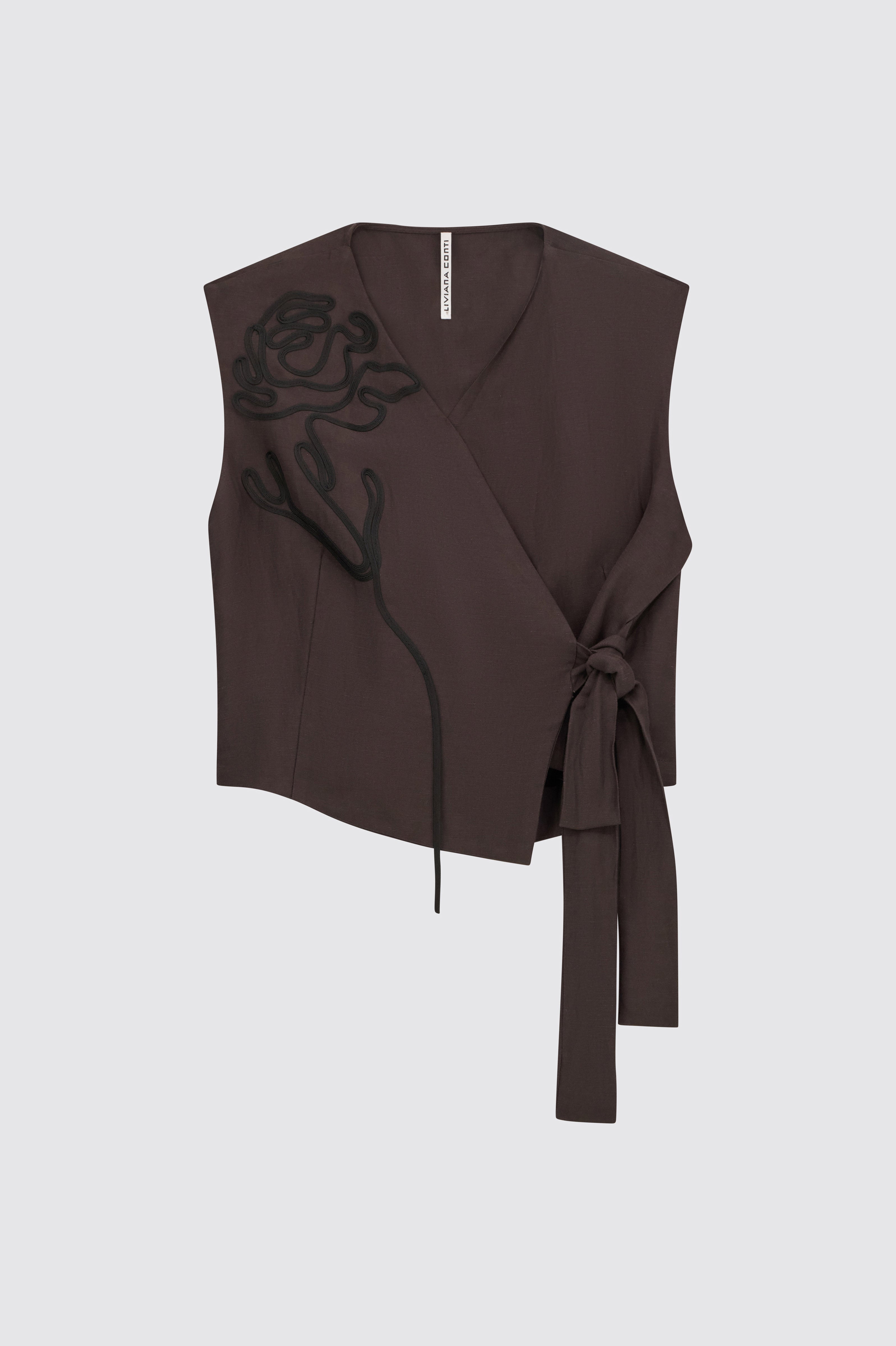 Liviana Conti Timothy gilet femme fondente viscose-lin