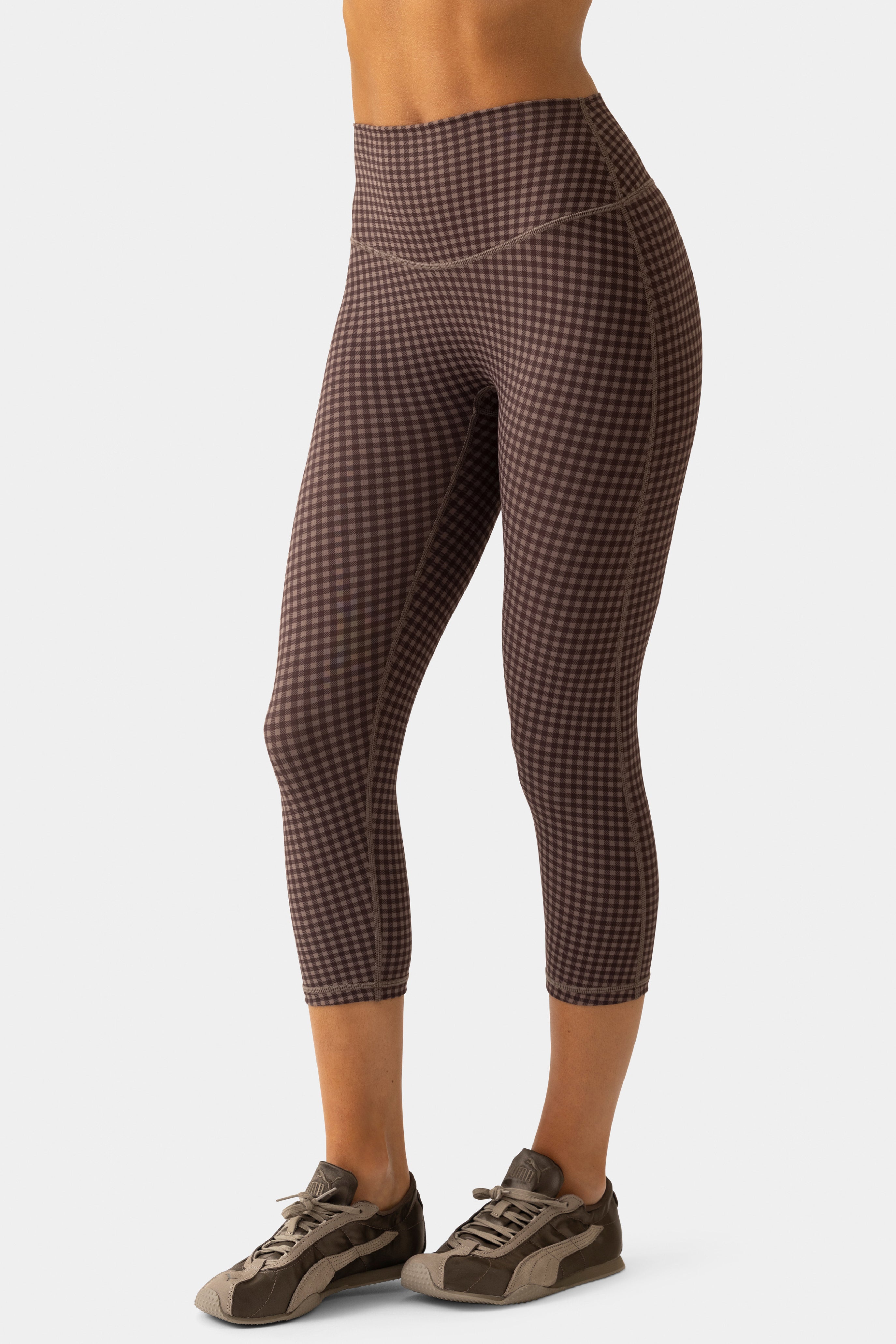 Oh Polly Bo+Tee Legging capri Espresso Gingham taille S
