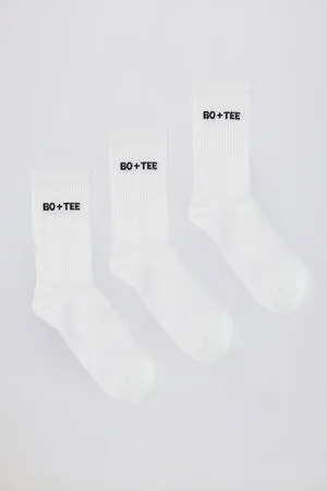 Oh Polly Bo+Tee BT1585 chaussettes lot 3 blanc coton