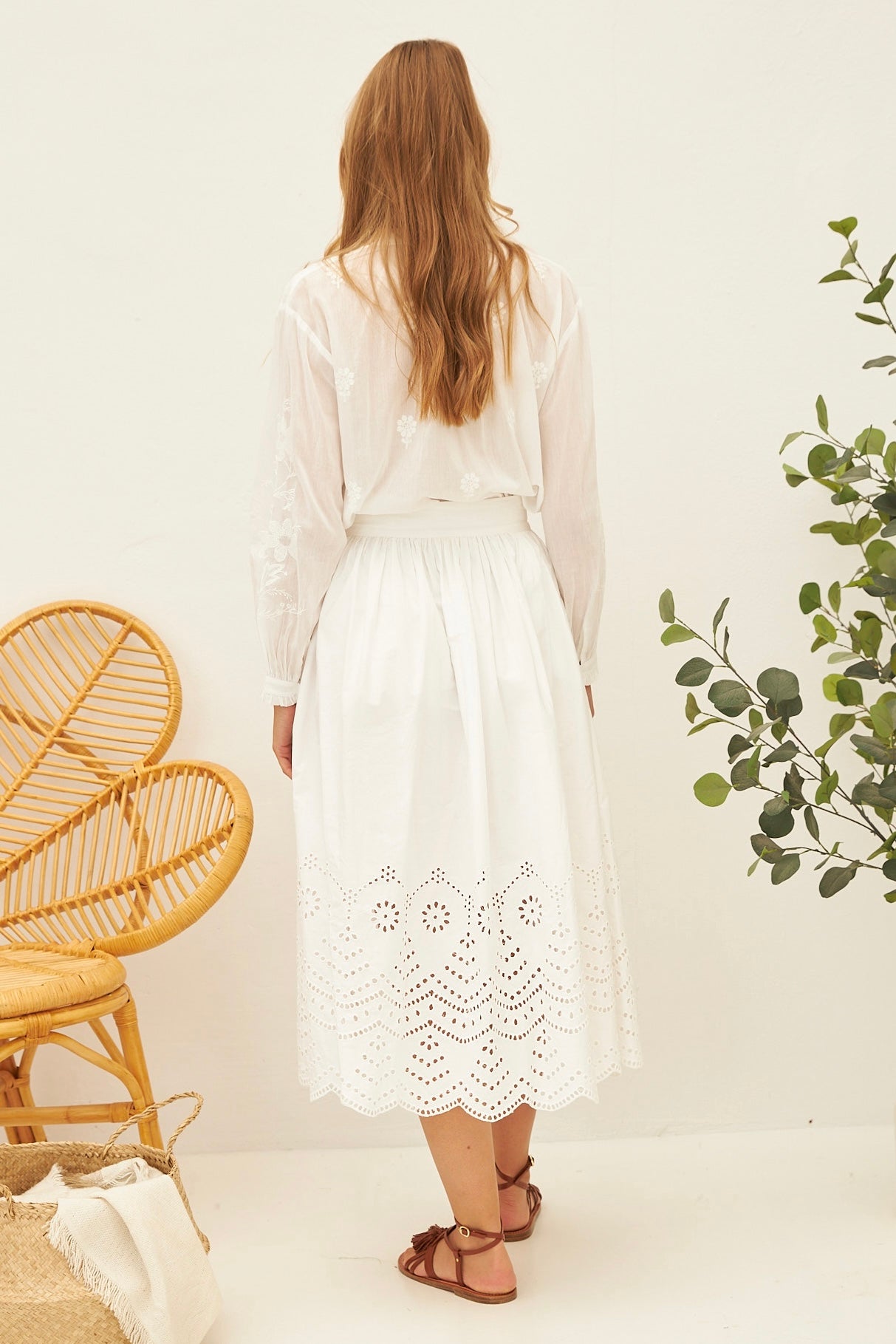 Chicosoleil Birdie jupe blanche coton broderie