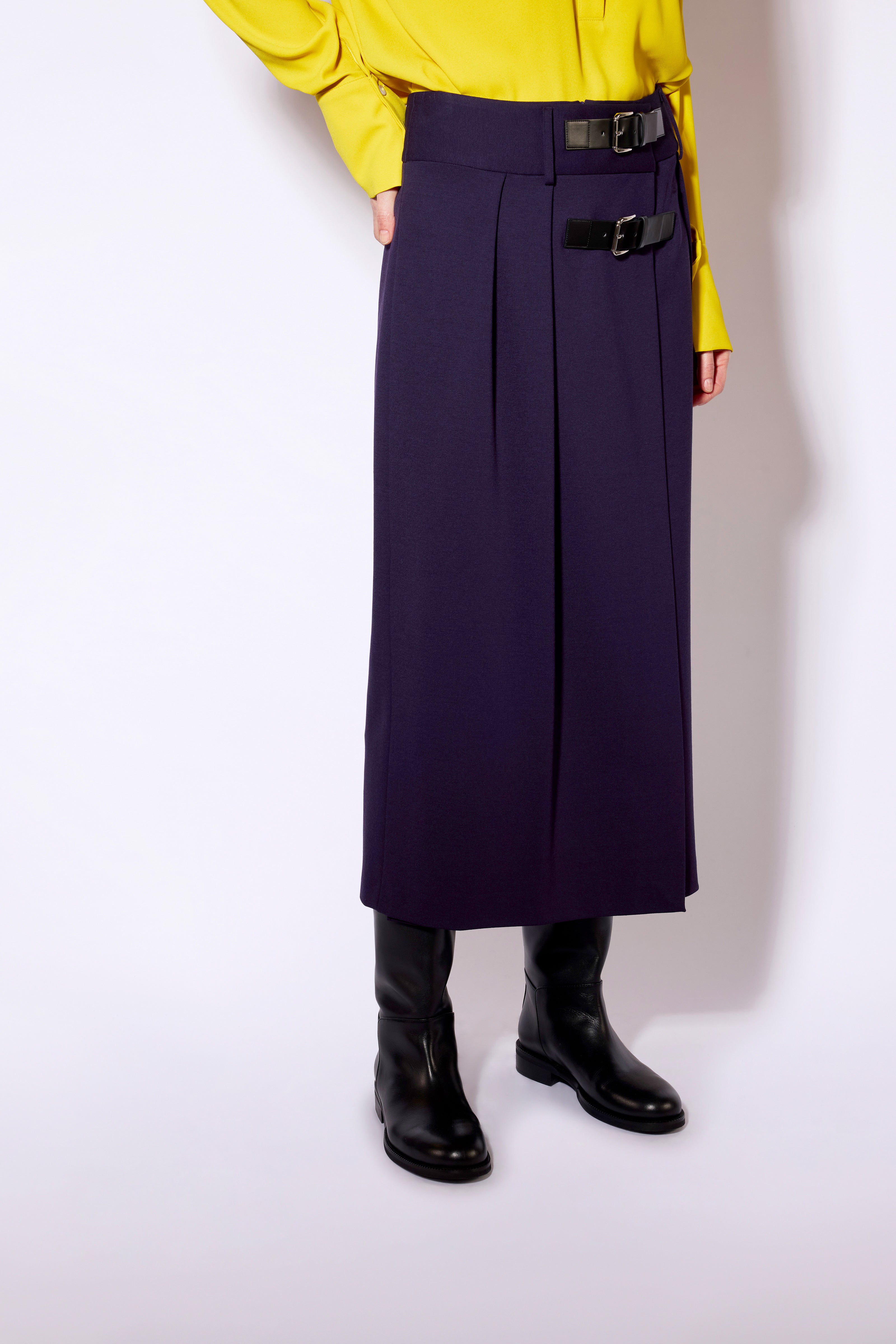 Liviana Conti Claire jupe kilt mirtillo punto milano boucles