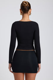 Oh Polly Emry top manches longues noir modal moulant