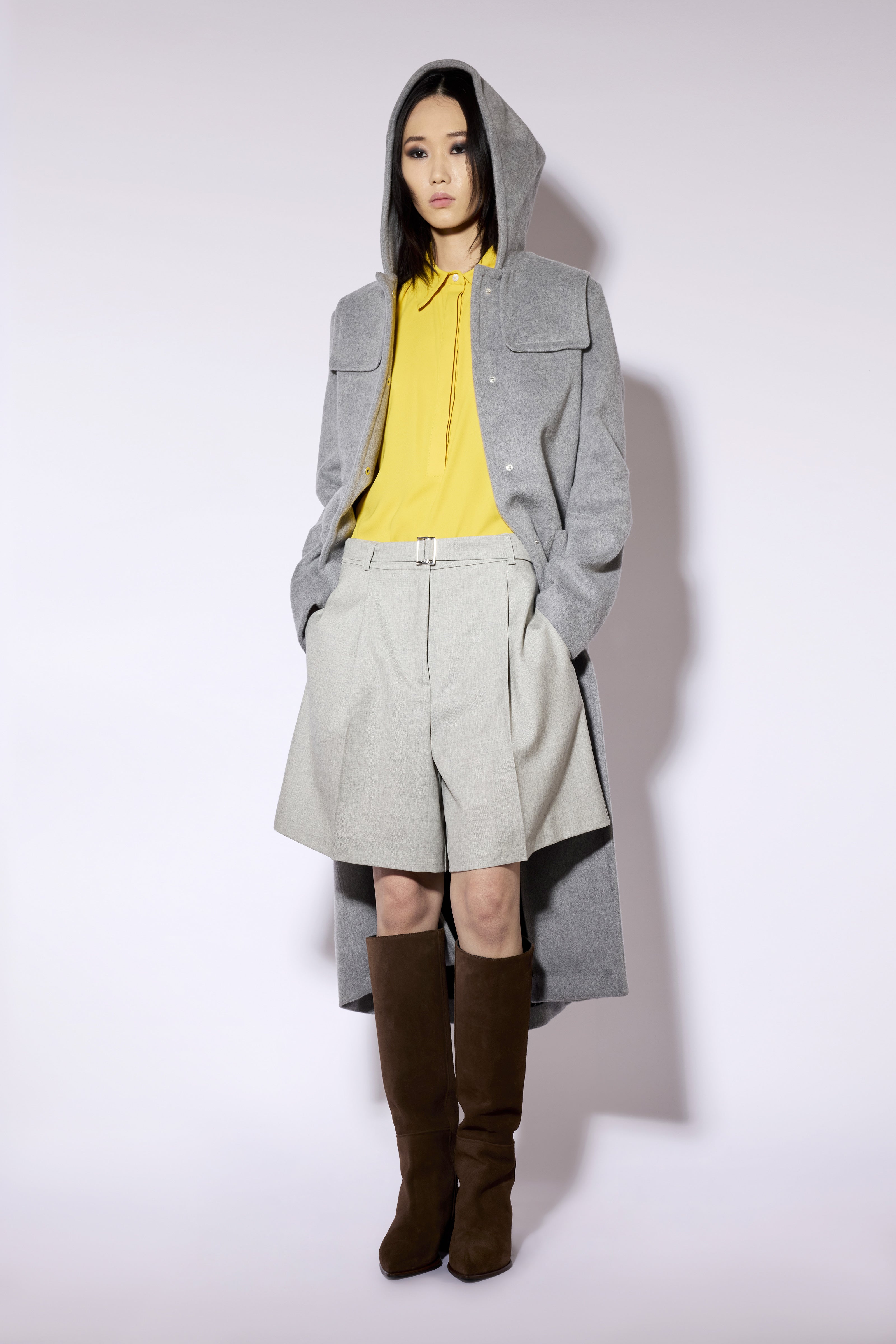 Liviana Conti Nelson manteau gris mélangé cachemire