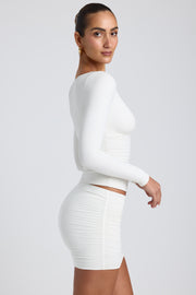 Oh Polly Emry top manches longues blanc modal moulant