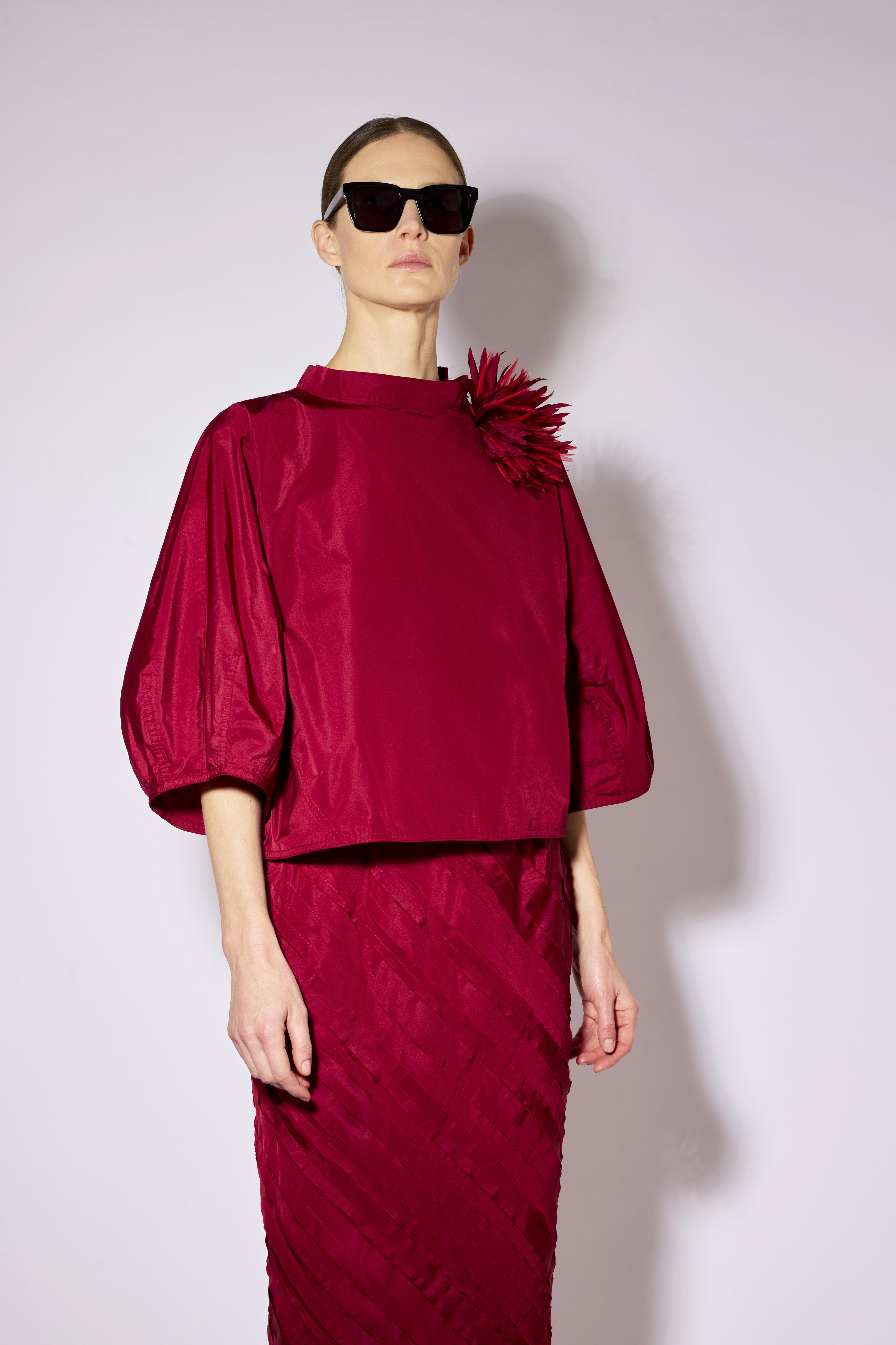 Liviana Conti Candice blouse taffetas paprika oversize