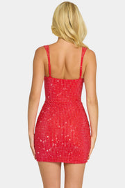 Oh Polly Ines robe mini corset fraise strass
