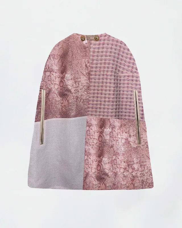 The Ethiquette Cape Orchidée cape tweed patchwork