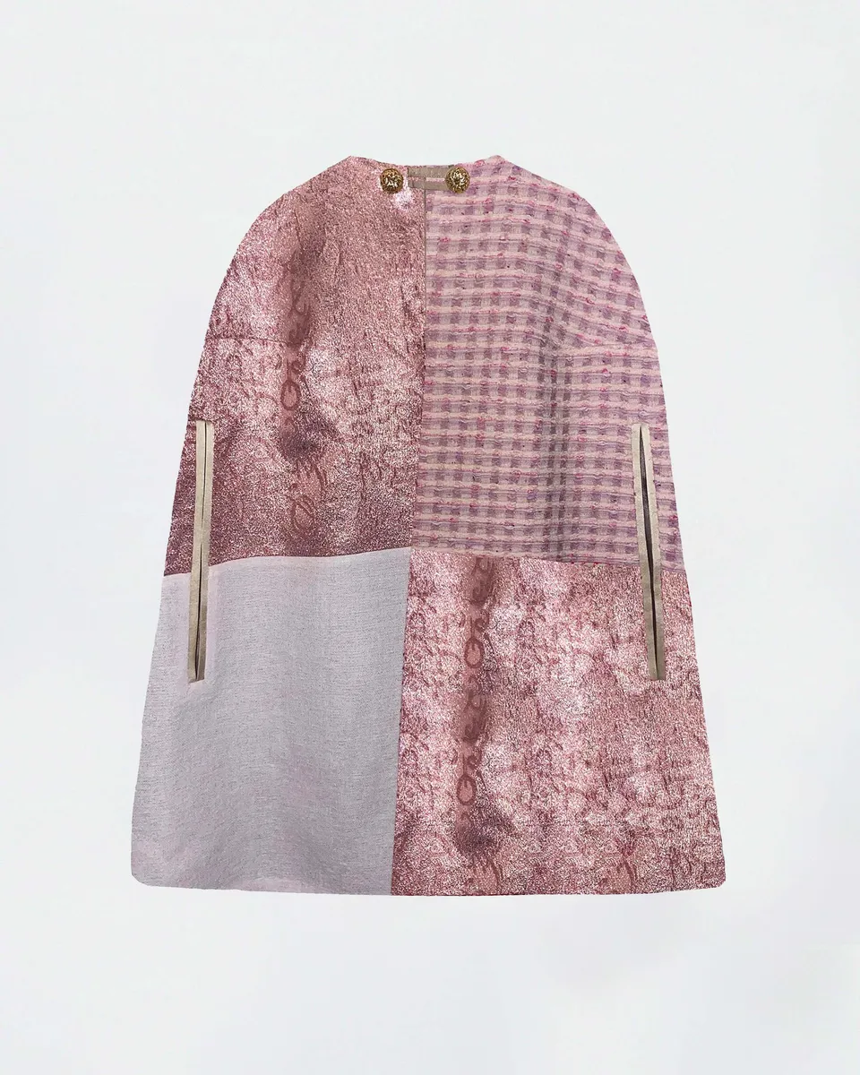 The Ethiquette Cape Orchidée cape tweed patchwork