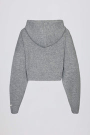 Oh Polly sweat zippé BT02527 hoodie court gris maille douce