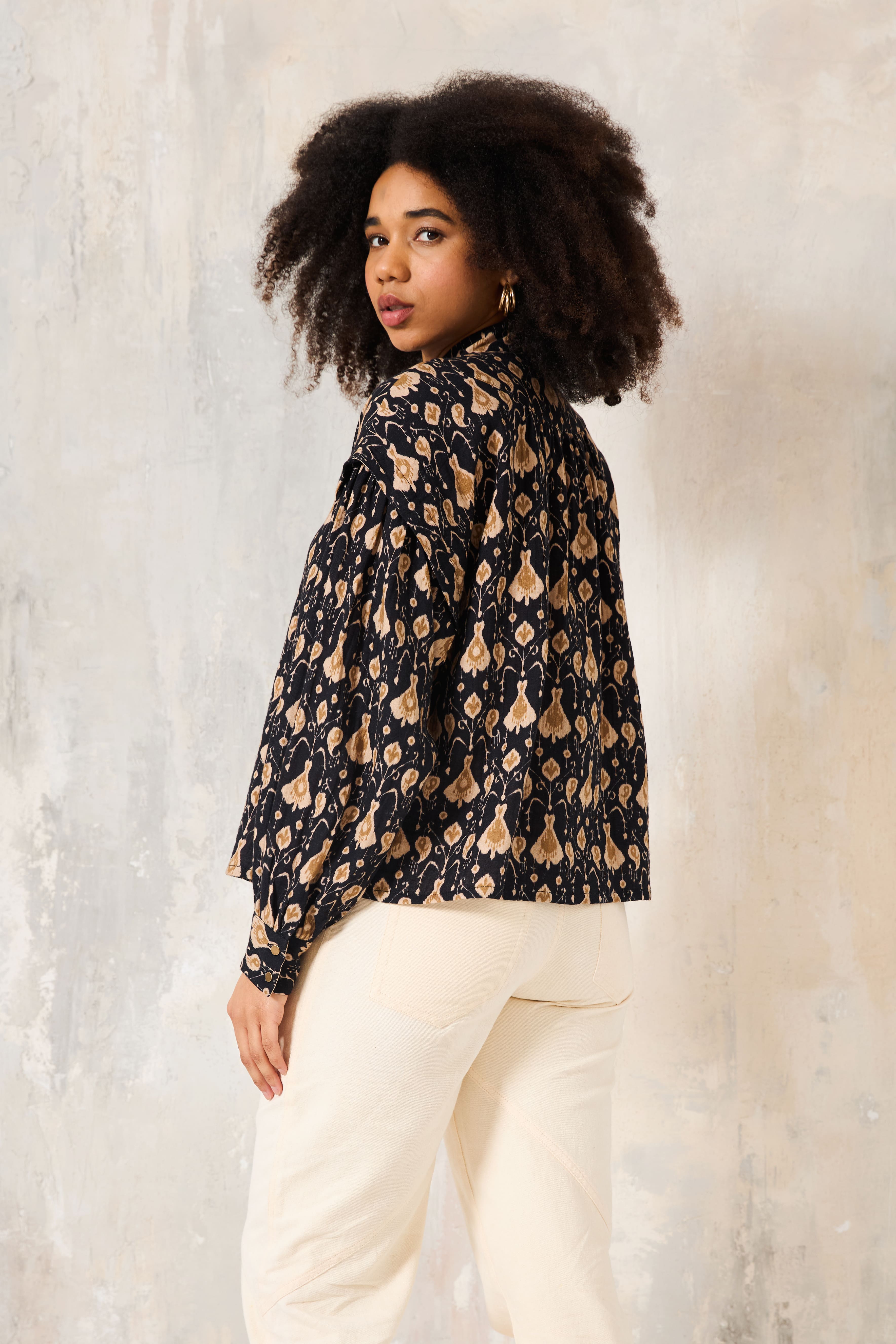 Chicosoleil Tops Blouse Shona paisley tribal coton S