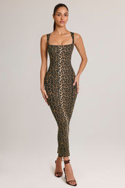 Oh Polly Ainslee 5617 robe midi léopard moulante modal